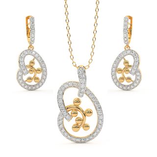 Ode Round Diamond Pendant Set